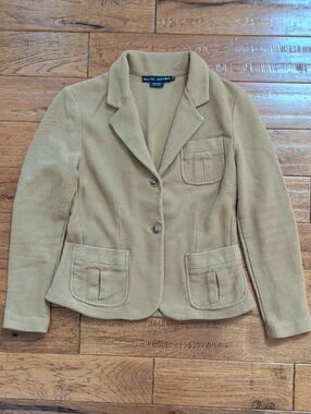 Ralph Lauren Camel Cotton Women's Tailored Blazer Jacket